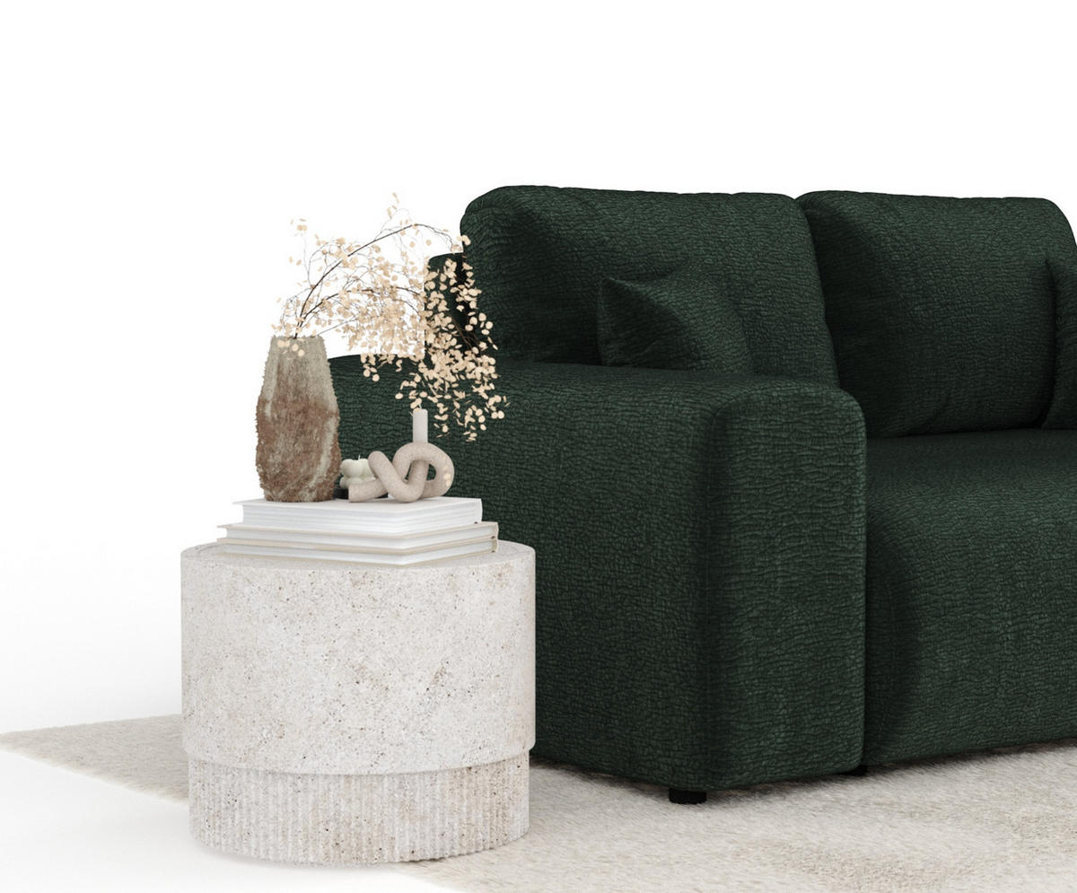 2-SITZER-SOFA Zanzibar Grün Chenille - Schwarz/Grün, Holz/Holzwerkstoff (178/79/108cm) - Maison de Reve
