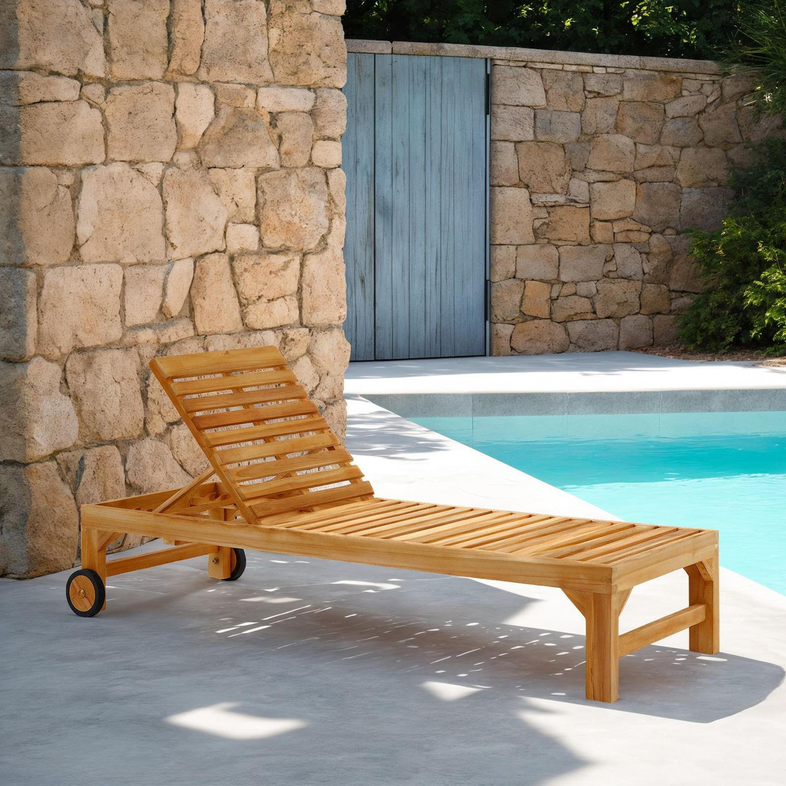 SONNENLIEGE GRANADA - Naturfarben, Holz (65/39/200cm) - CARO-Möbel