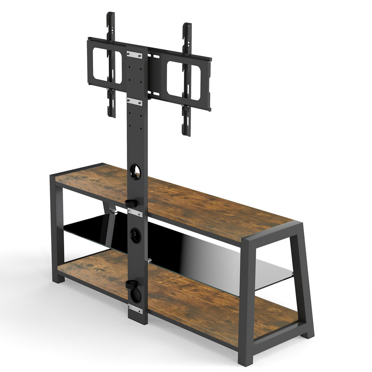 TV-ELEMENT 115.8/40.9/121.5 cm Braun mit Wandhalterung - Braun, Holz (116/125/42cm) - Oxeza