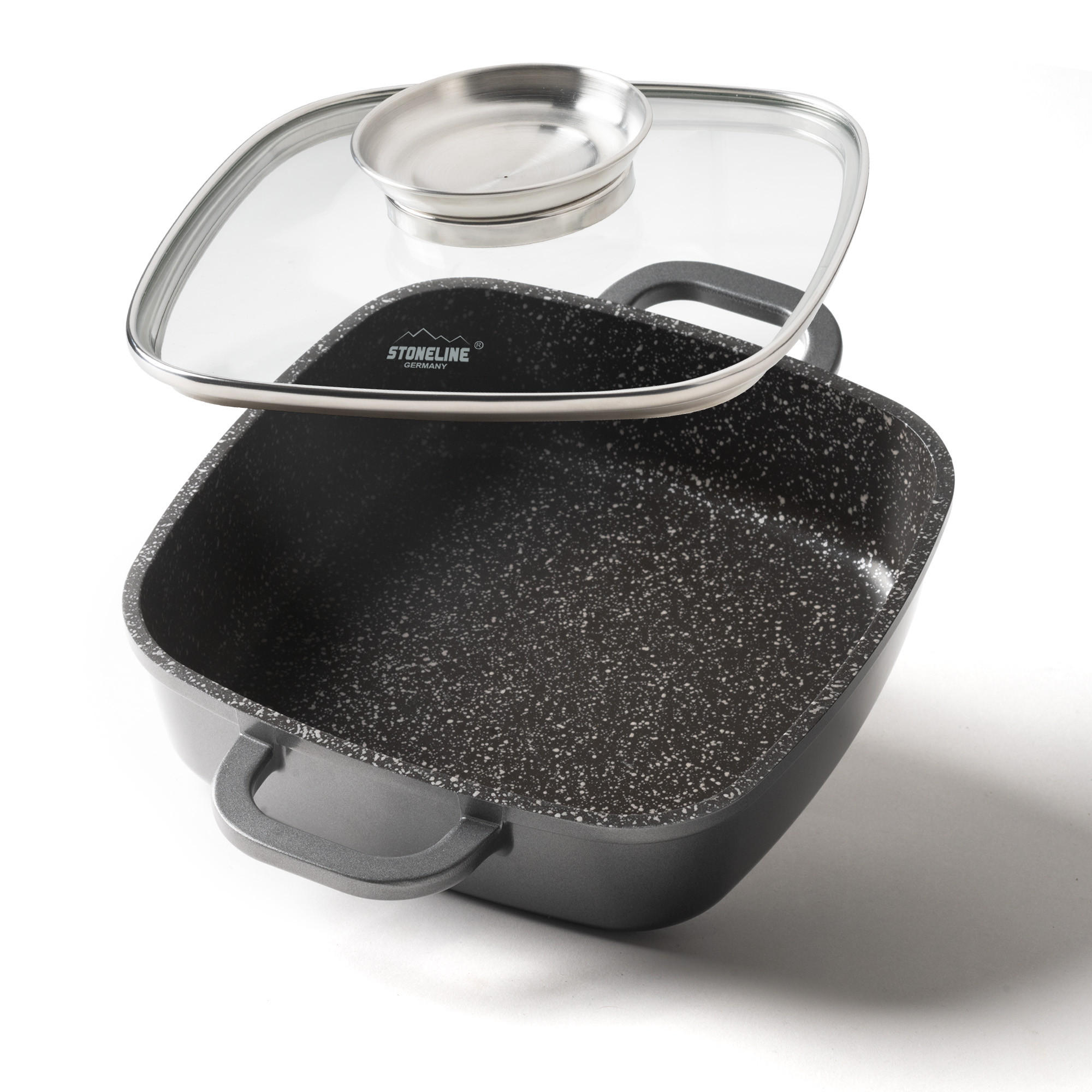 ECKPFANNE - Grau, Metall (20cm) - Stoneline