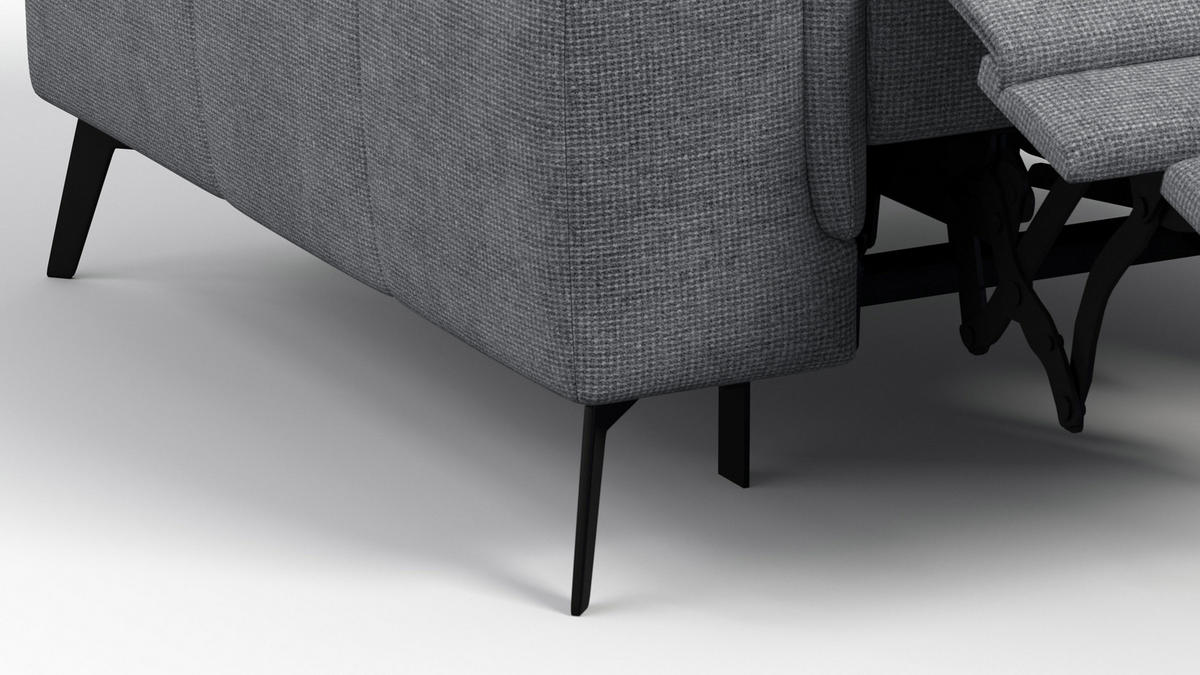 SESSEL FIERO mit Relaxfunktion, grau - Schwarz/Grau, Holzwerkstoff/Textil (114/82/103cm) - Courtois Laville