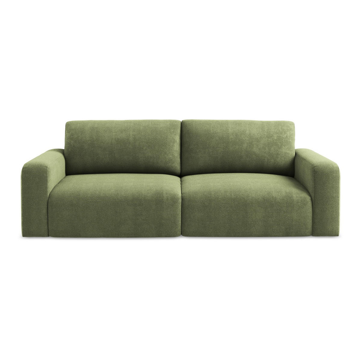 3-SITZER SOFA mit Schlaffunktion Chenille Stoff Grün - Schwarz/Grau, Kunststoff/Textil (244/79/102cm) - LaMiaSofa