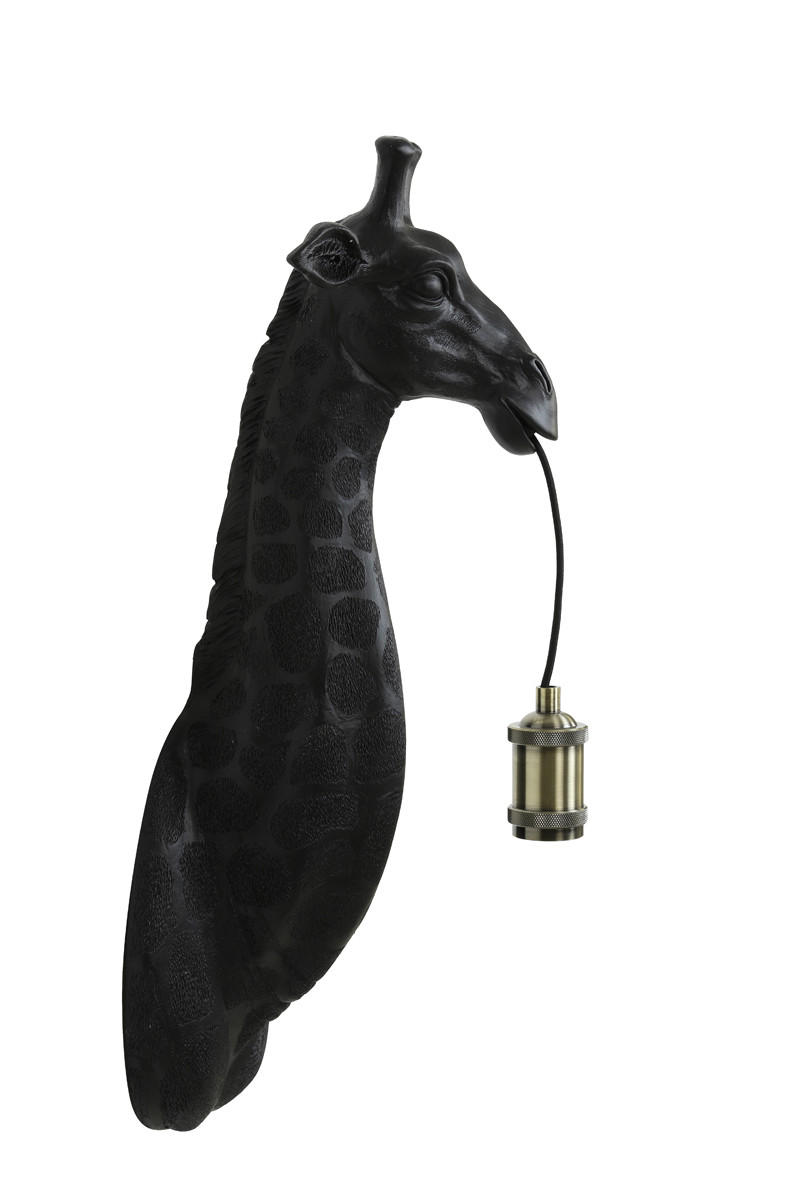 WANDLEUCHTE Giraffe Schwarz 20,5/19/61 cm - Schwarz, Kunststoff (19/61/20.5cm) - Light & Living