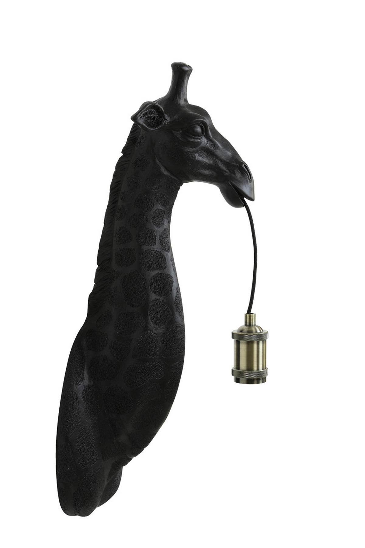 WANDLEUCHTE Giraffe Schwarz 20,5/19/61 cm - Schwarz, Kunststoff (19/61/20.5cm) - Light & Living