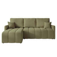 ECKSOFA LUPOO mit Schlaffunktion und Bettkasten Olivgrün - Olivgrün, Holzwerkstoff/Kunststoff (213/152cm) - Idohome