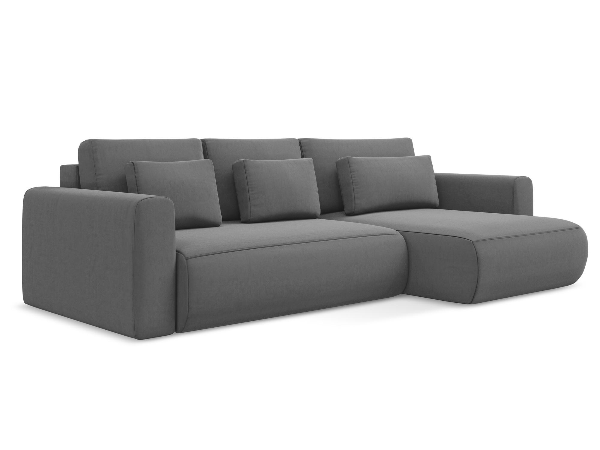 ECKSOFA mit Schlaffunktion Samt Stoff Grau - Schwarz/Grau, Kunststoff/Textil (278/149cm) - Makamii