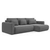 ECKSOFA mit Schlaffunktion Samt Stoff Grau - Schwarz/Grau, Kunststoff/Textil (278/149cm) - Makamii
