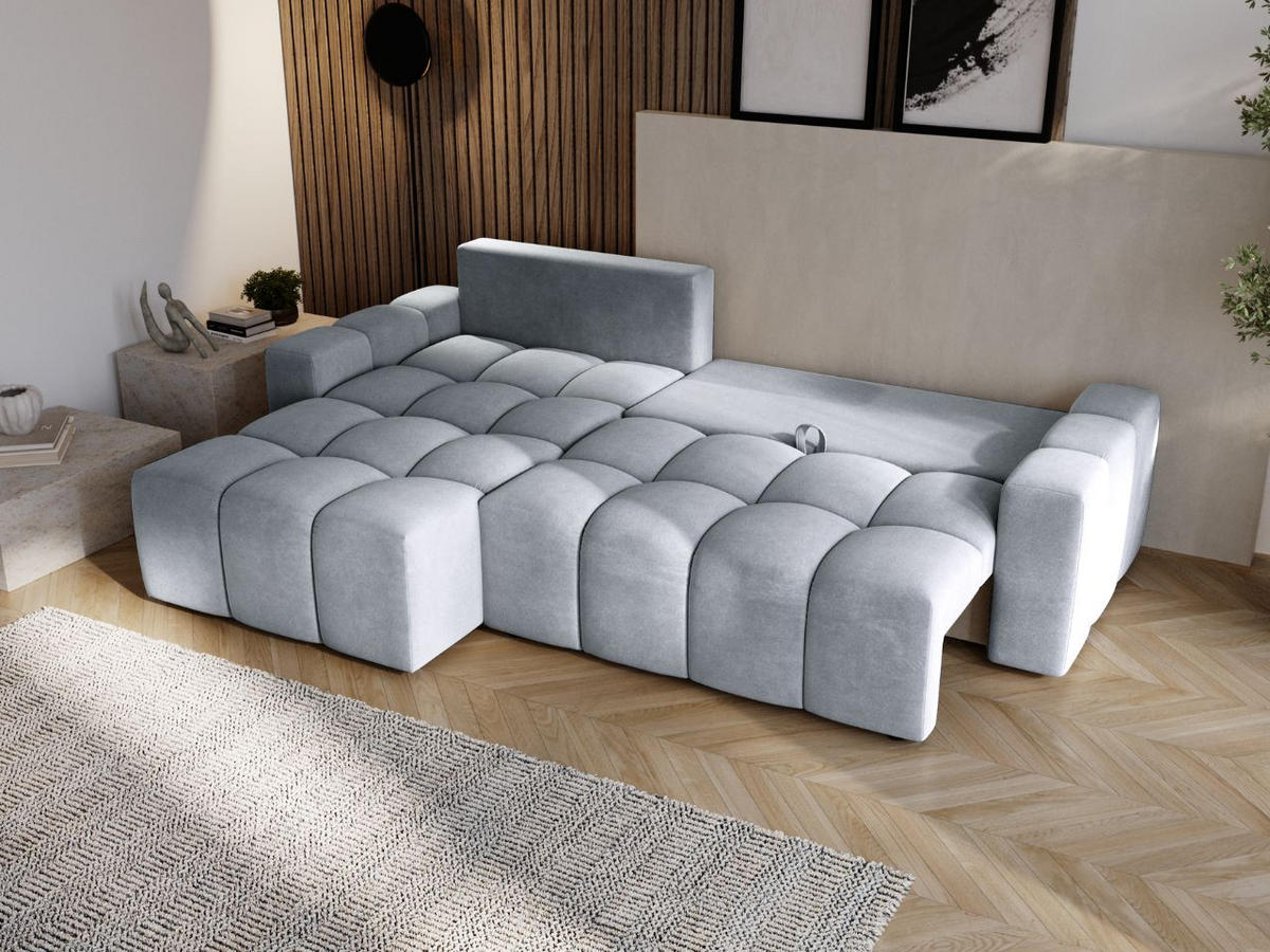 ECKSOFA Bresso Hellgrau - Hellgrau, Holz/Textil (255/168cm) - Graingold
