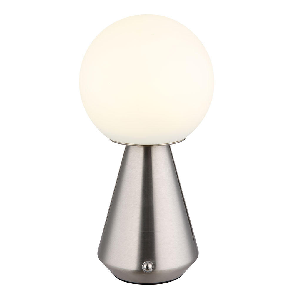 LED TISCHLEUCHTE Silber Opal - Silberfarben, Metall (12/12/23.5cm) - Globo Lighting