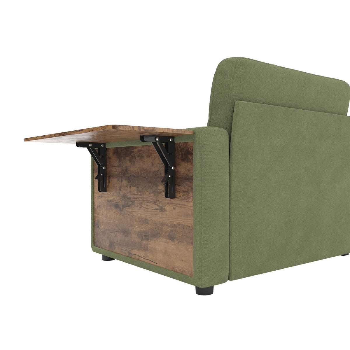 2-SITZER-SOFA mit Laptop-Tisch und Stauraum, DE-42611, Grün - Grün, Metall (178/57.5/71cm) - ComfortXL