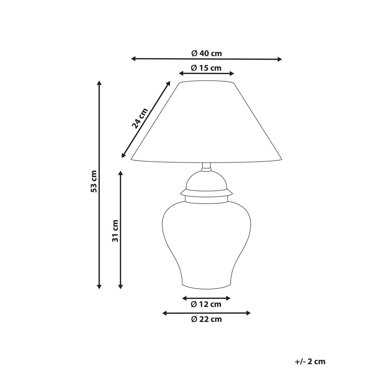 TISCHLAMPE Porzellan Weiß / Blau Sorraia - Weiß, Keramik (40/40/53cm) - Beliani