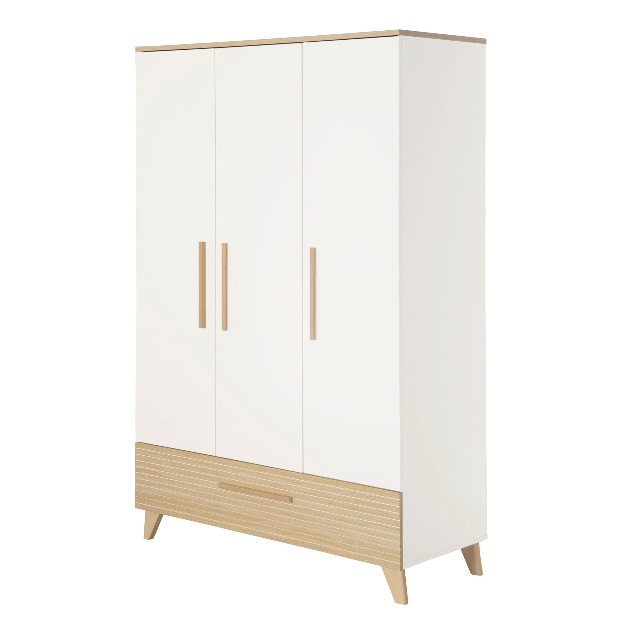 KINDERKLEIDERSCHRANK Theo - Eichefarben/Weiß, Holz/Holzwerkstoff (118/190/52cm) - Roba