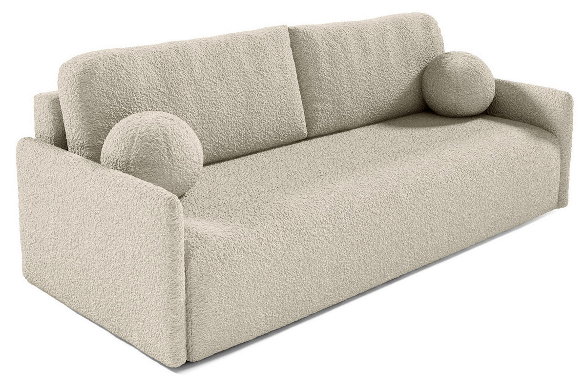 SOFA Glove Beige mit Bouclé-Bezug - Beige, Kunststoff/Textil (206/95/87cm) - Selsey
