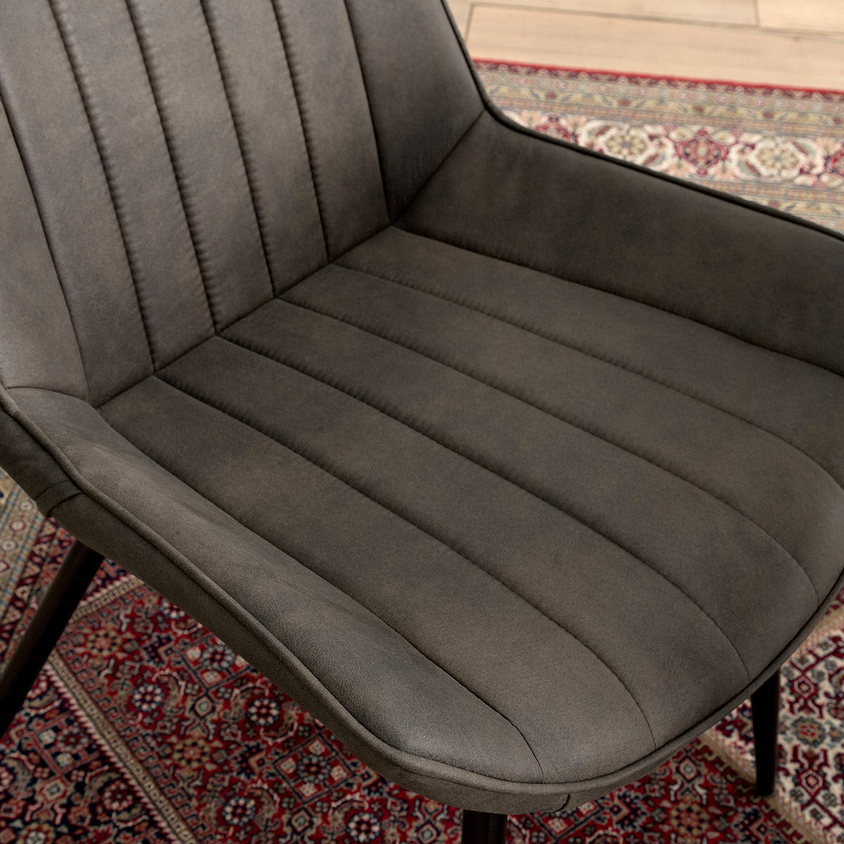 POLSTERSTUHL - Anthrazit, Textil/Metall (54/86/62cm) - home24