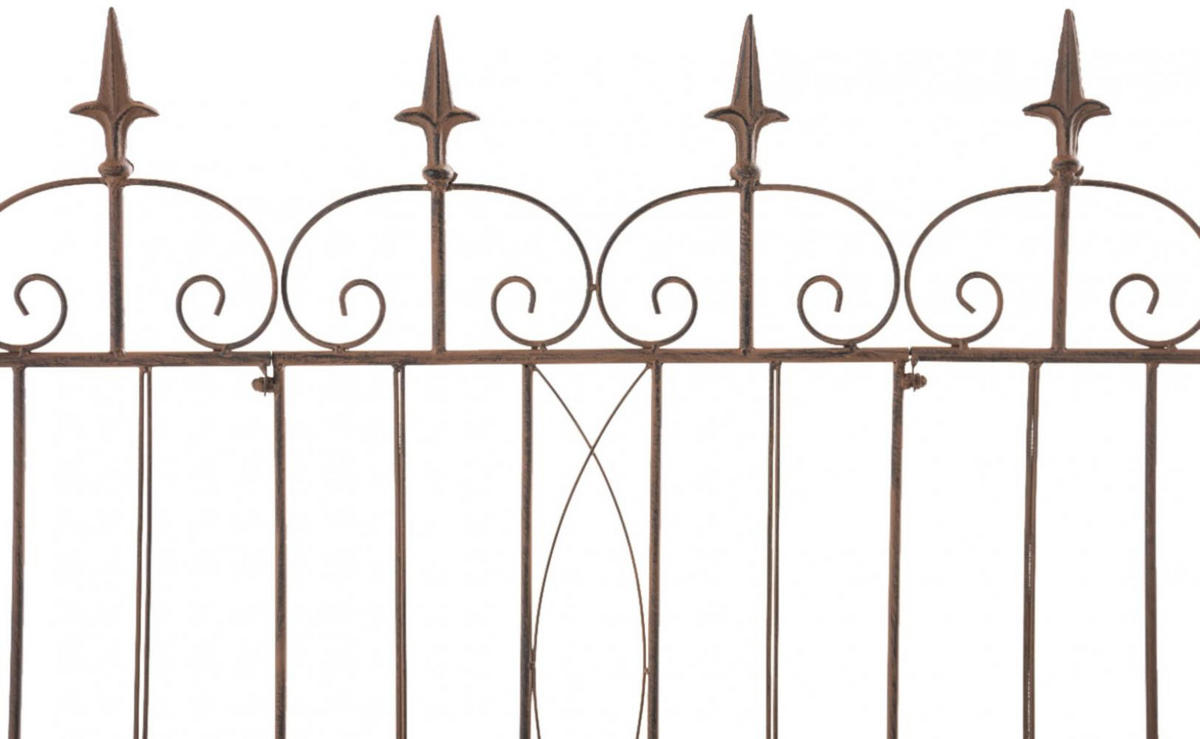 GARTENZAUN 4er Set Metall Antik Braun - Braun, Metall (124/116cm) - CLP