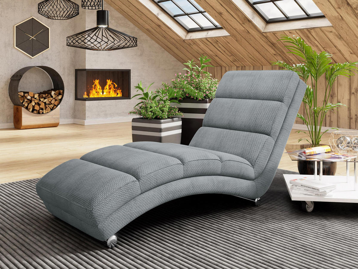 RELAXLIEGE Holiday - Chromfarben/Alufarben, Holz/Textil (62/84/180cm) - MIRJAN24