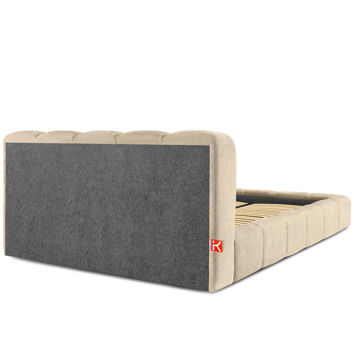 POLSTERBETT MERIDE Chenille, Beige - Beige/Schwarz, Holz/Textil (200/200cm) - KONSIMO®