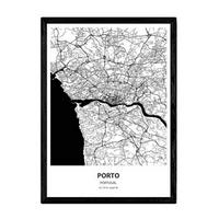 POSTER Karte Von Porto - Portugal A3 Rahmenlos - Klar, Papier (29.7/5/42cm) - Nacnic