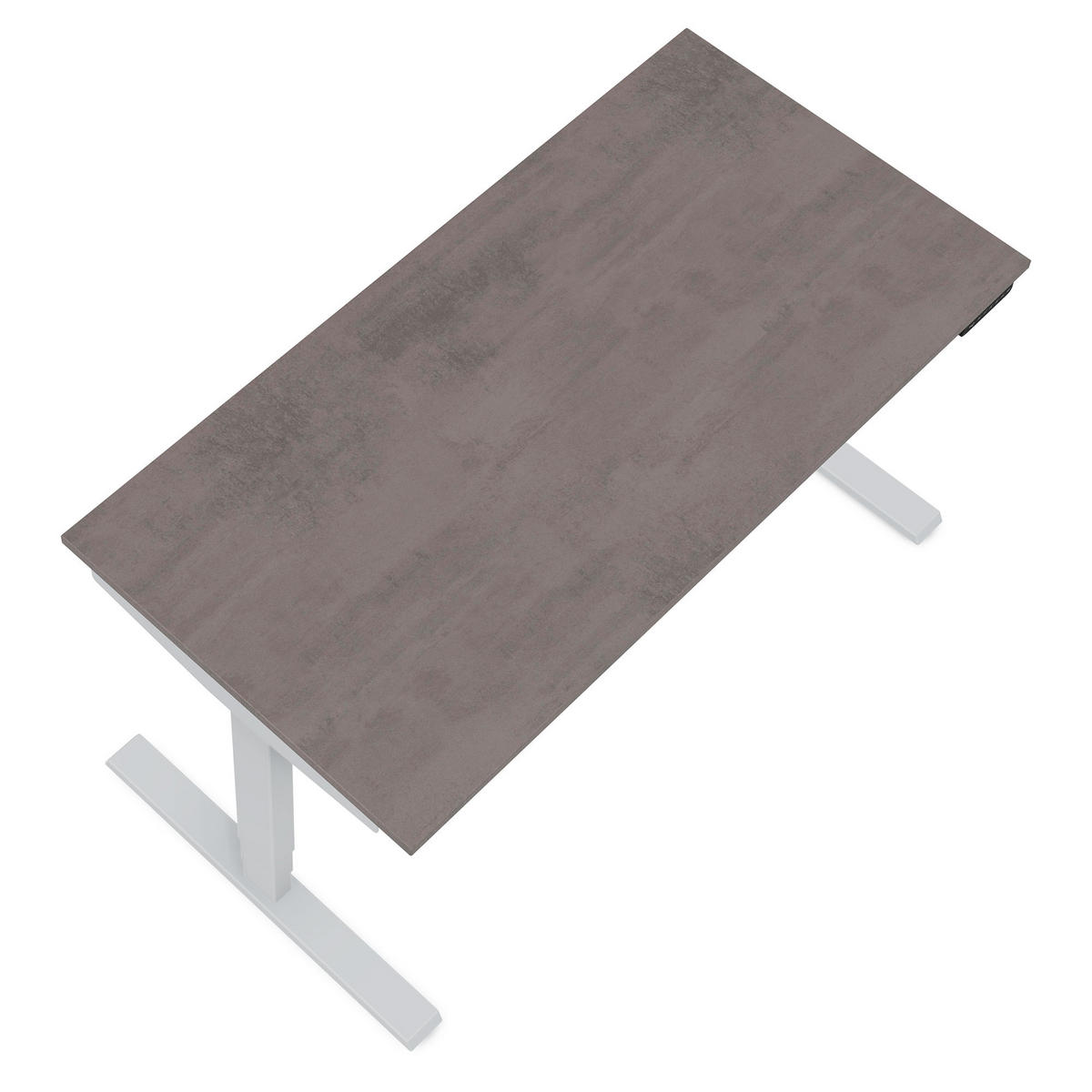 SCHREIBTISCH Elektrisch höhenverstellbarer Schreibtisch Y-Line Sichtbeton Anthrazit Weißaluminium 140/70/62-127cm - Schieferfarben/Weiß Hochglanz, Holzwerkstoff/Metall (70/140/127cm) - ASSMANN