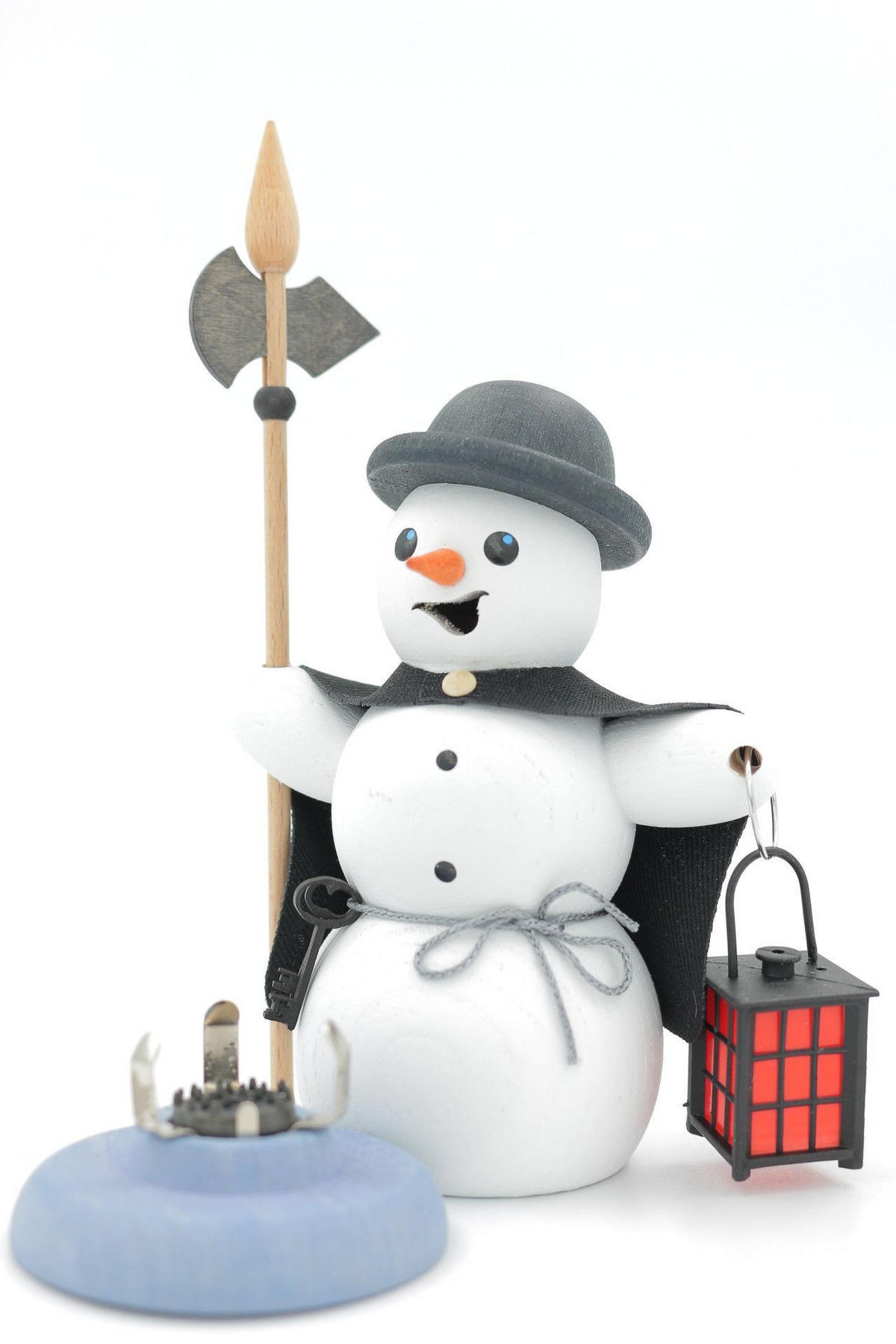 RAUCHFIGUR Schneemann Nachtwächter 13 cm - Multicolor, Holz (6/13/10cm)