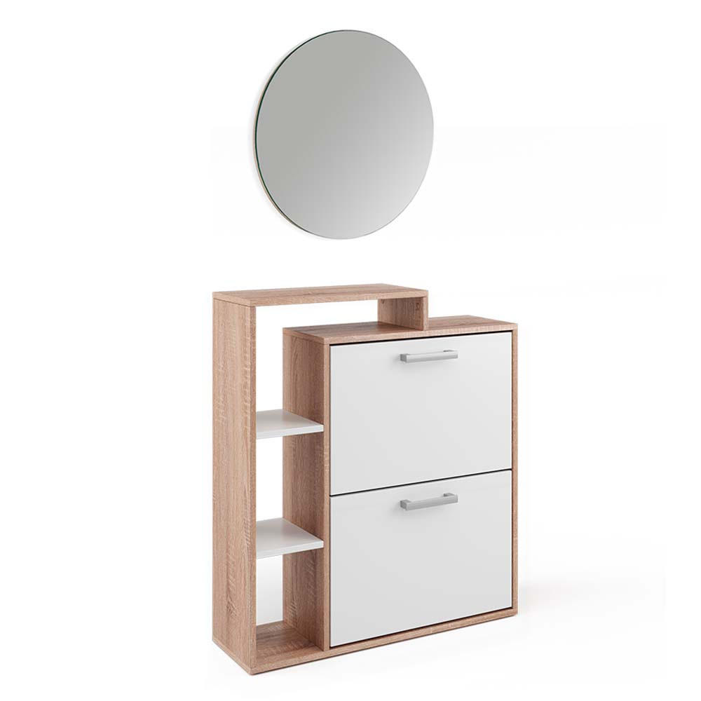 SKOHYLLAN Orlando Sonoma 2 delar, med spegel Sonoma ek 90/80/25 cm