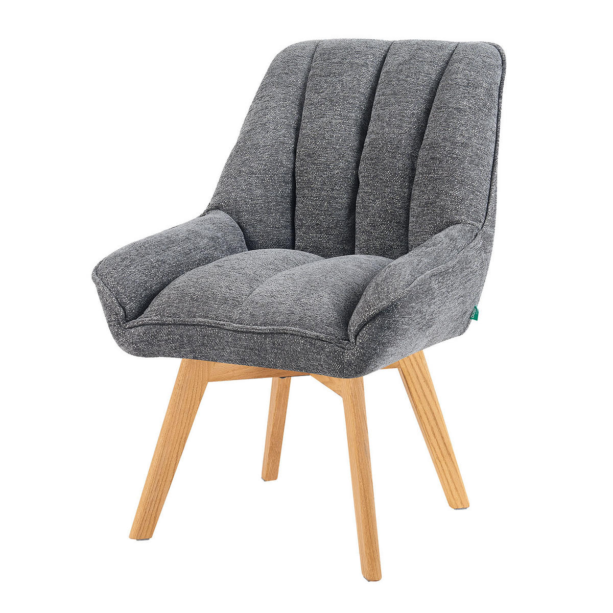 DREHSTUHL Mika-Oskar - Honigeiche/Grau, Eichenholz/Holz (60/88/68cm) - DUBI Möbel