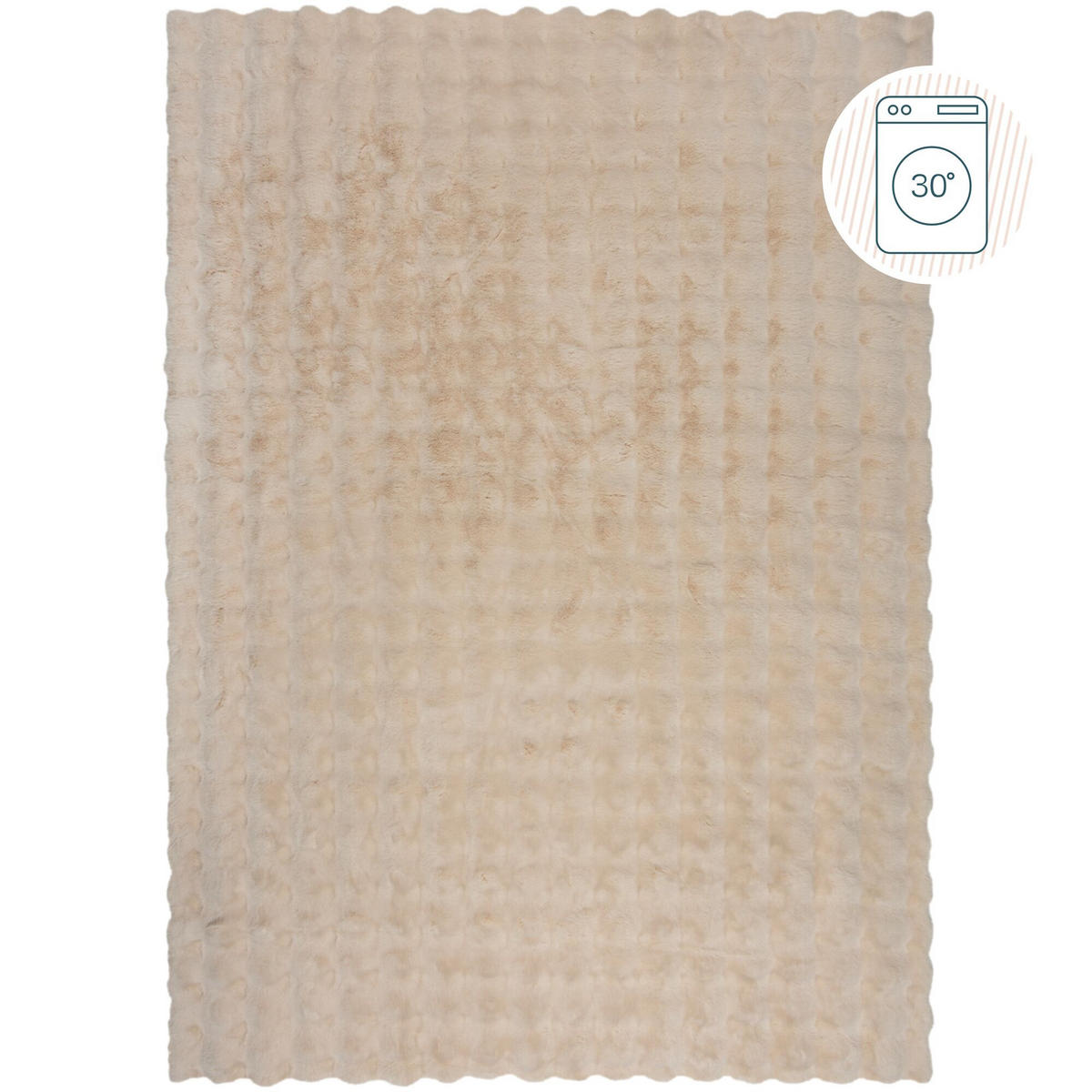 TEPPICH Waschbar LUNE, mit Struktur, Creme, 180 x 290 cm - Beige, Textil (180/290cm) - KADIMA DESIGN