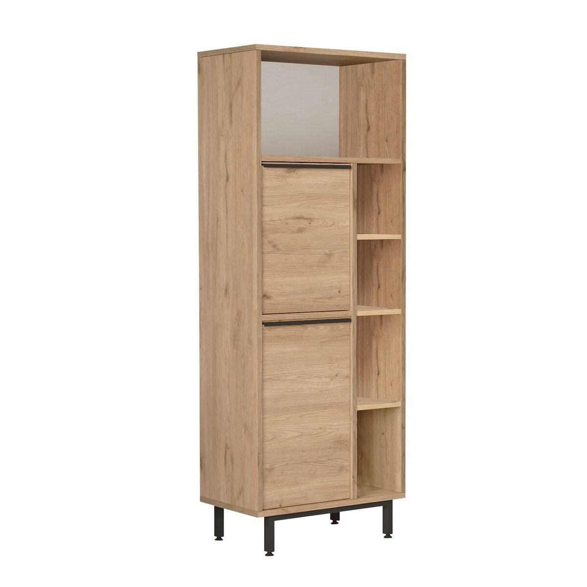 BADEZIMMERSCHRANK mit 2 türen und 5 fächern 35,5/161,6/60 cm - Eschefarben, Holzwerkstoff (60/161.6/35.5cm) - Calicosy
