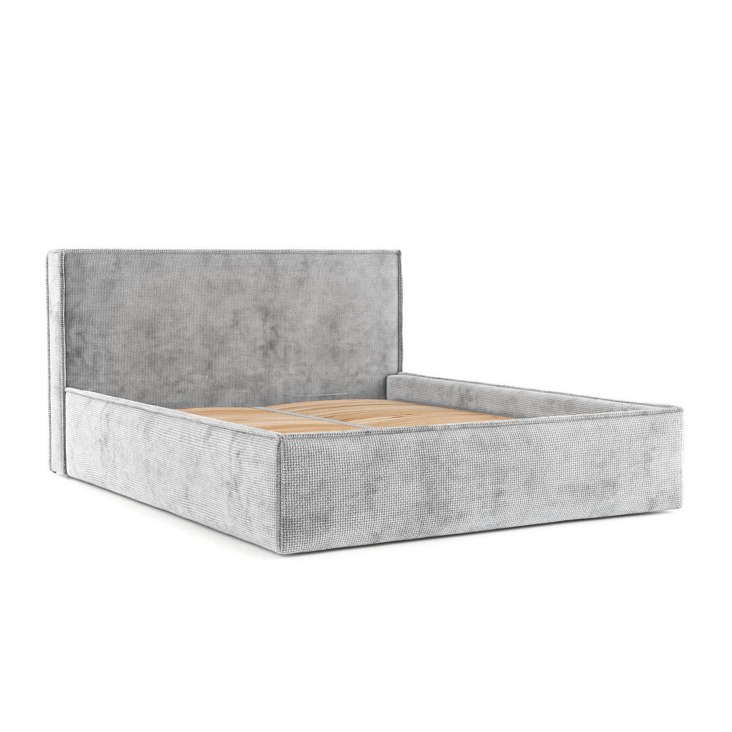POLSTERBETT Sato mit Stauraum 120/200 cm Hellgrau im Bonita Stoff - Hellgrau/Schwarz, Holz/Holzwerkstoff (120/200cm) - AltaBeds