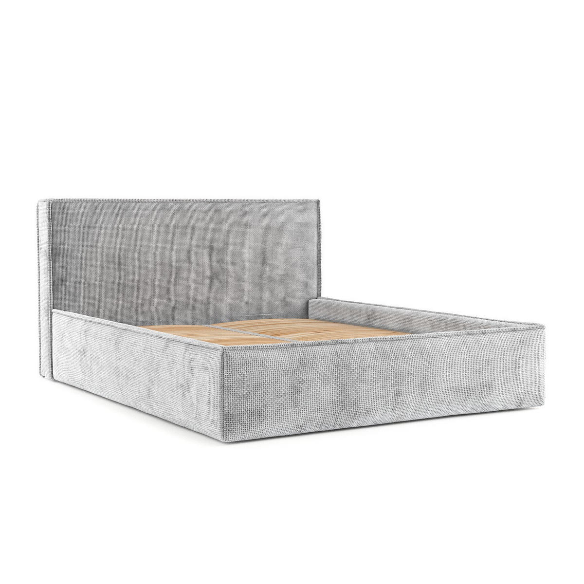 POLSTERBETT Sato mit Stauraum 120/200 cm Hellgrau im Bonita Stoff - Hellgrau/Schwarz, Holz/Holzwerkstoff (120/200cm) - AltaBeds