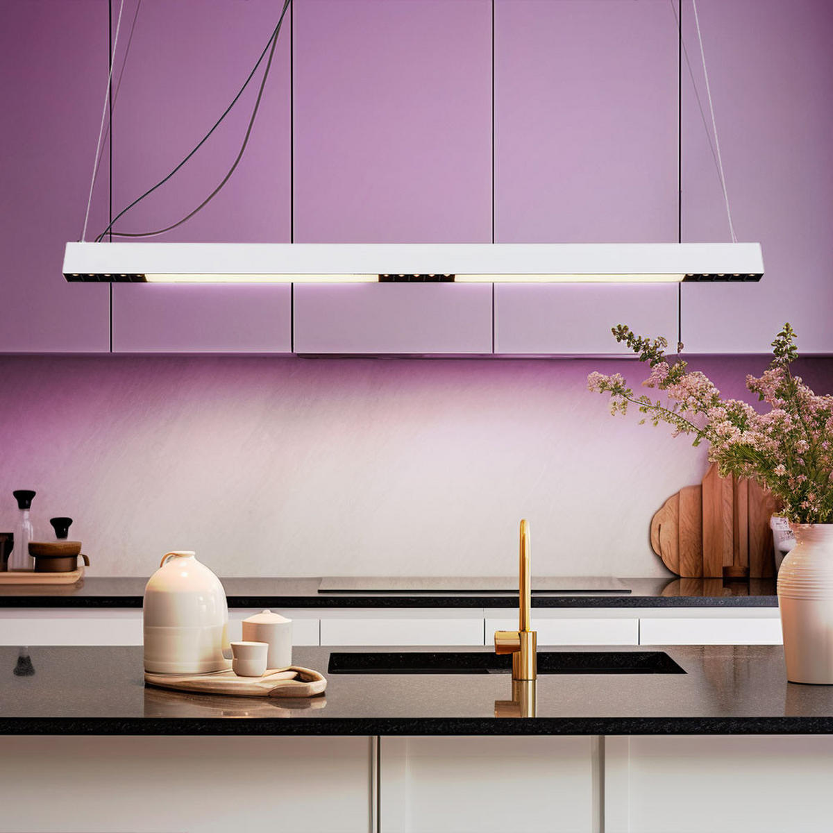 LED HÄNGELEUCHTE Glas Weiß matt - Weiß, Glas (120/3.5/100cm) - Globo Lighting