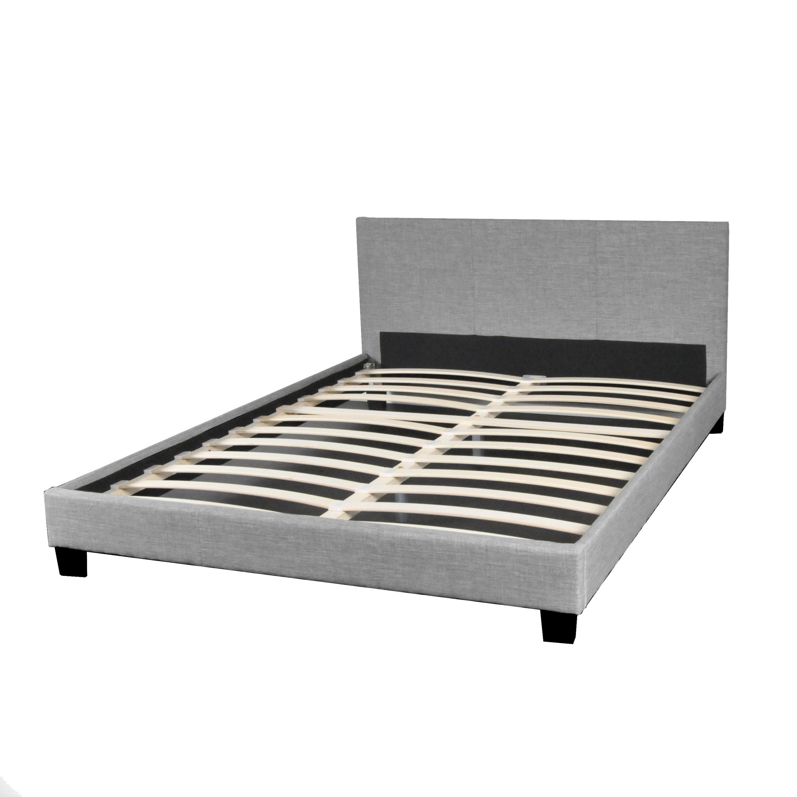 BETT DUBLIN mit Kopteil und Lattenrost/ Bett 160x200 - Hellgrau - Grau, Holzwerkstoff (160/200cm) - Weber Industries