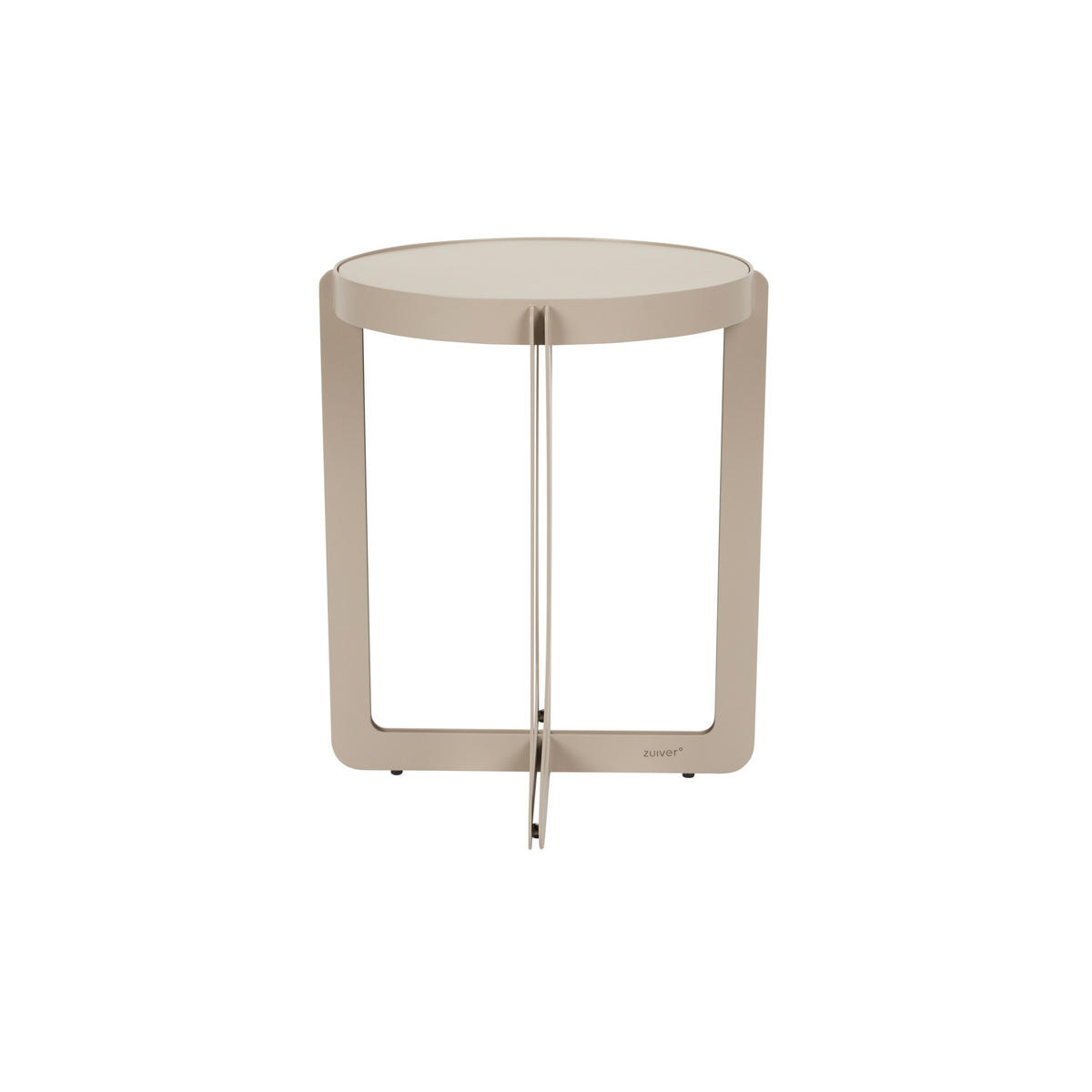 BEISTELLTISCH Centre Rund 42,5 cm Beige - Beige, Metall (42.5/42.5/52cm) - Zuiver