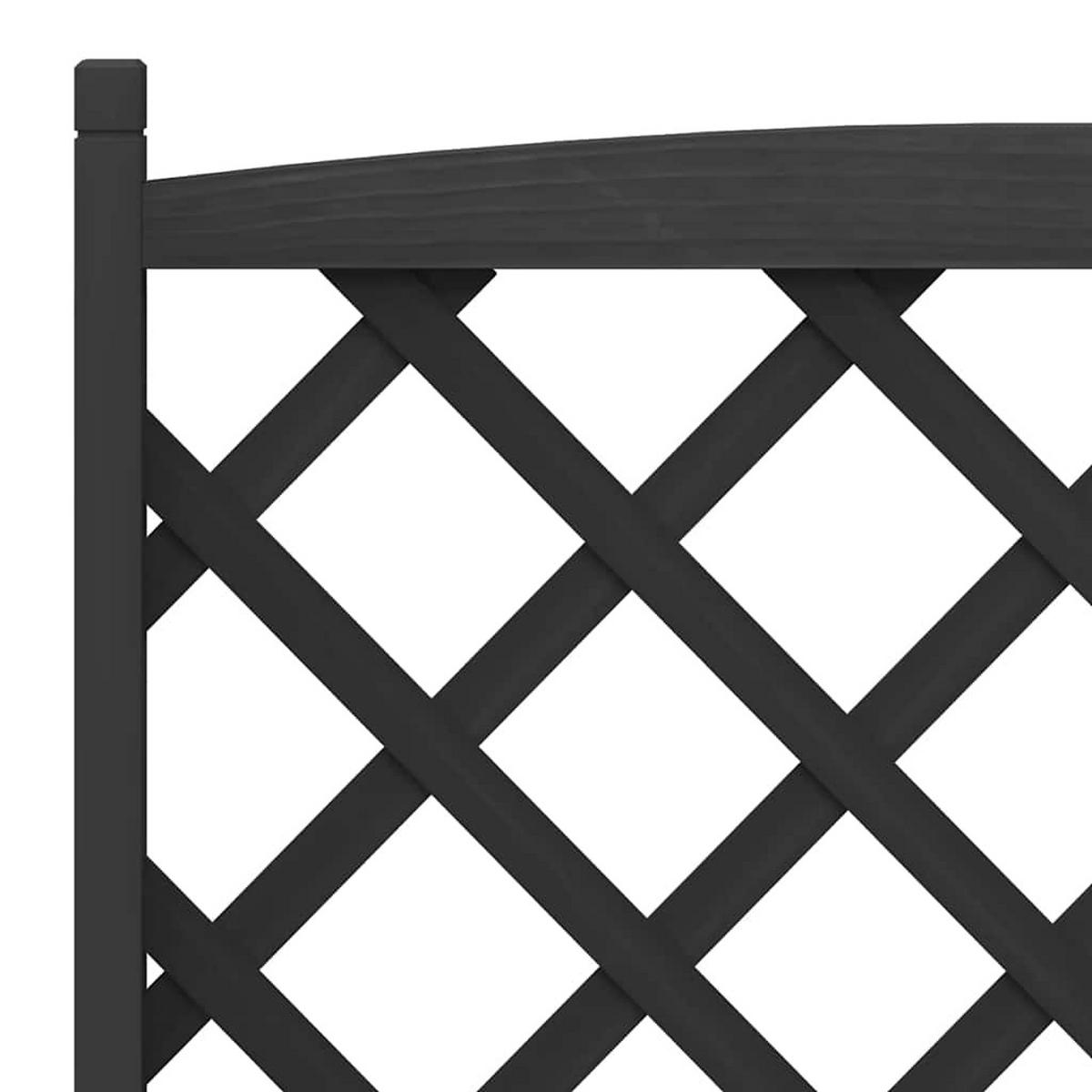 PFLANZKÜBEL Mit Spalier Schwarz Massivholz Tanne - Schwarz, Holz (90/180/35cm) - vidaXL