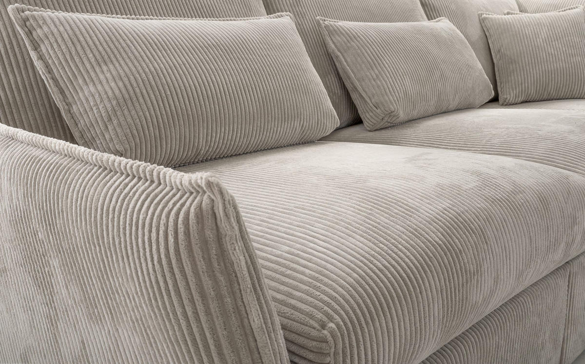 ECKSOFA Modulare Lunde 7, 6 Sitzer, Hellgrau - Hellgrau, Textil (270/270cm) - Meblito
