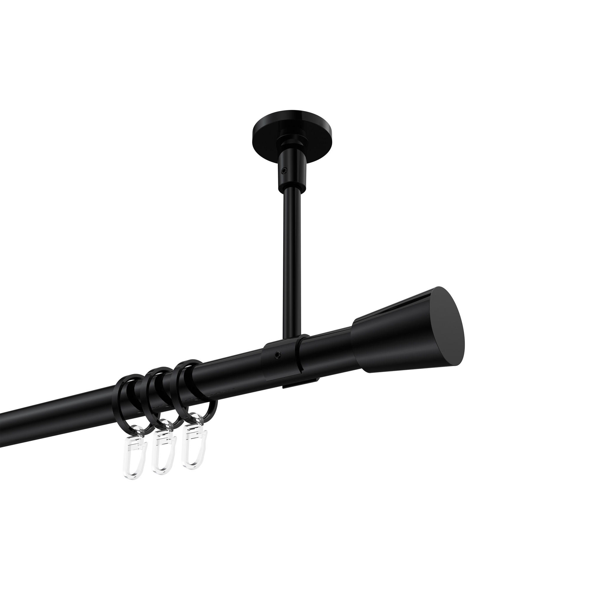 GARDINENSTANGE Sonette Sitra 320 cm (geteilt in 2 x 160 cm), 1-läufig, 20 mm Ø Schwarz - Schwarz, Metall (320cm) - INTERDECO