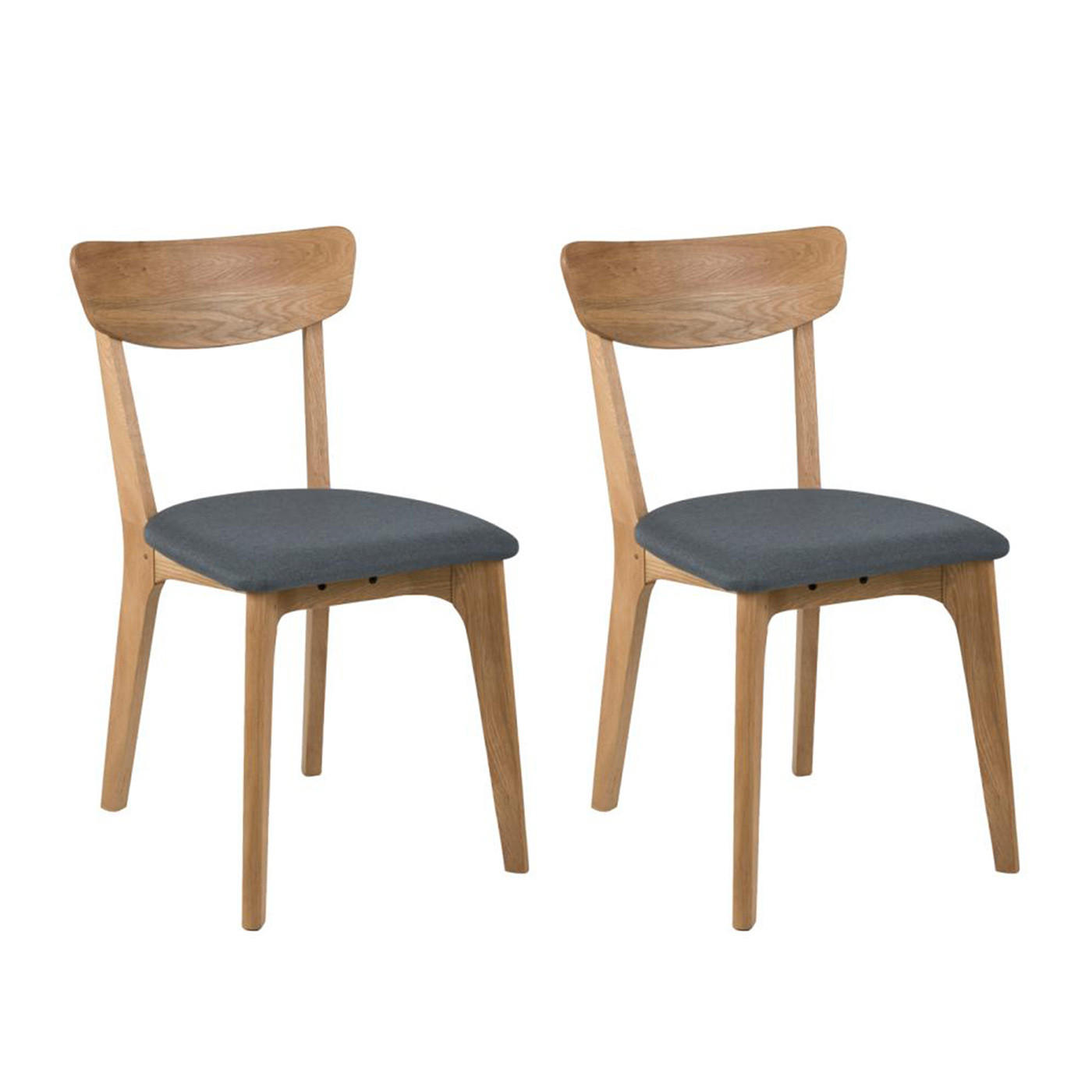 STUHL 2er-Set dunkelgrau Stoff - Grau, Holzwerkstoff (45/84/49cm) - ebuy24