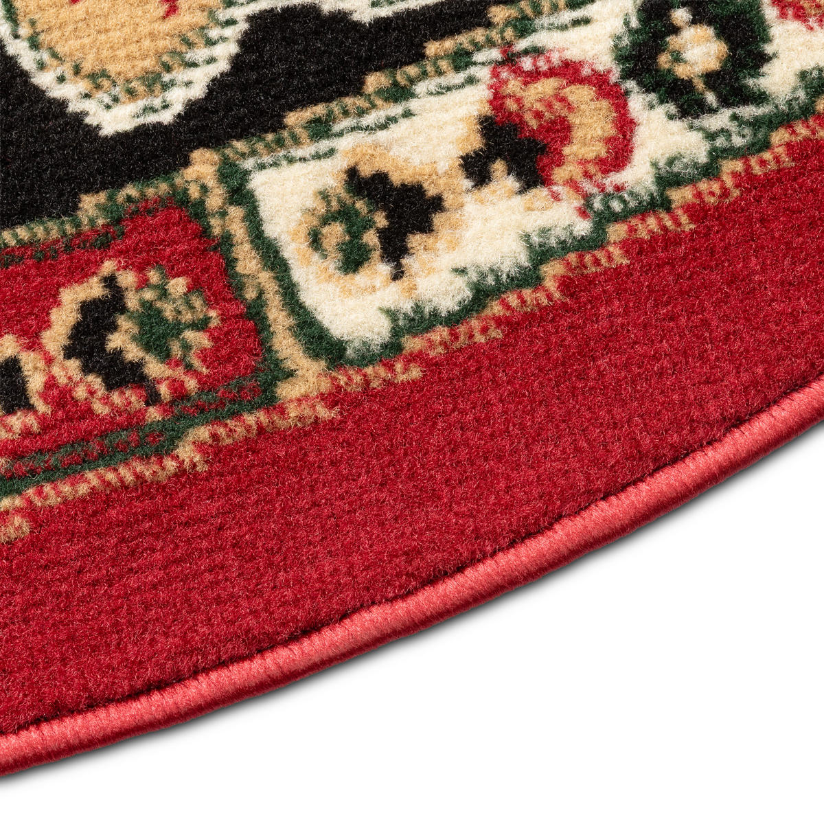 TEPPICH ATLAS oval rot beige medaillon 140/200 cm - Rot, Textil (140/200cm) - Tapiso