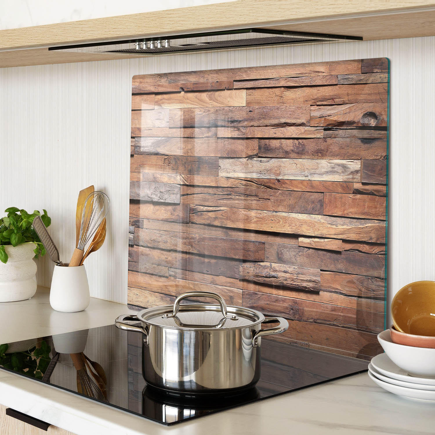 GLASPLATTE 60x52 cm Holzwand - Braun, Glas (60/0.4/52cm) - TULUP