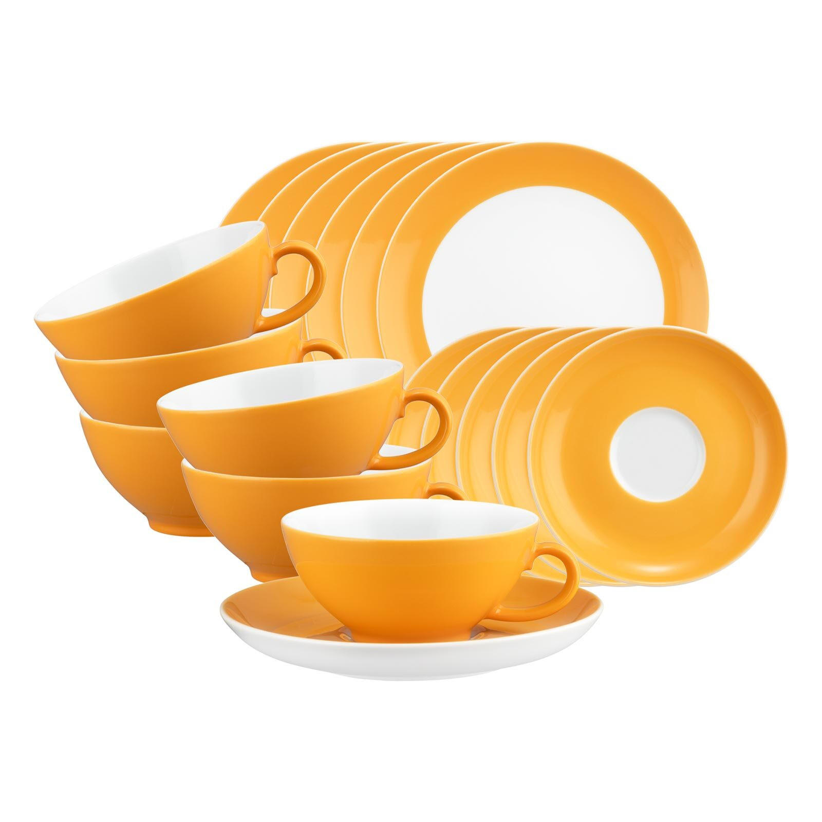 TEESERVICE Liberty Pure Colors Mango Orange 18er Set - Orange, Keramik (1/1/1cm) - Seltmann Weiden