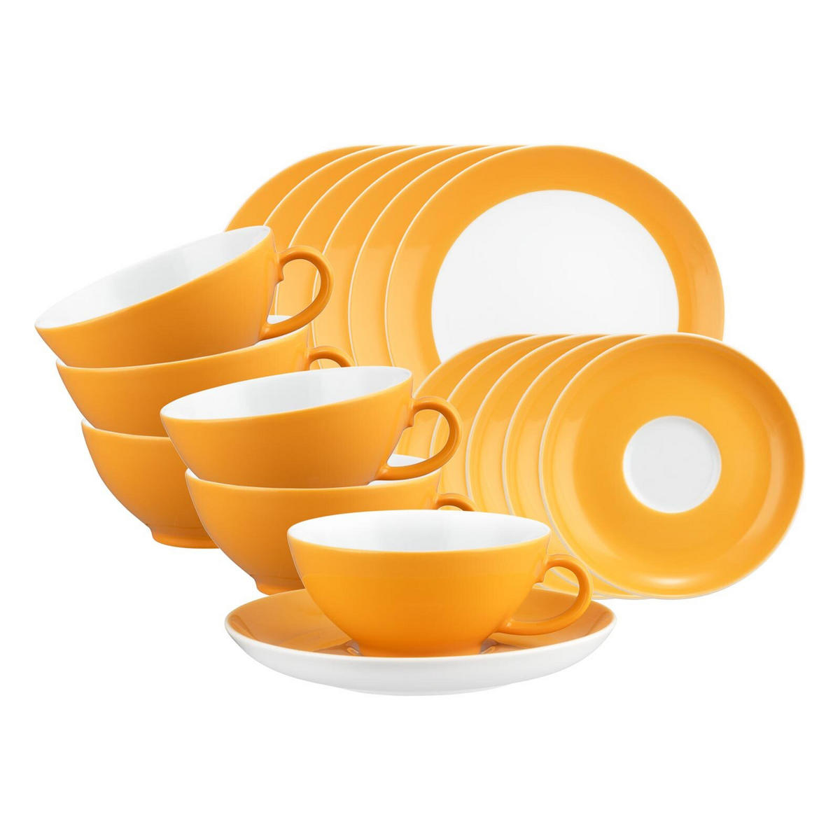 TEESERVICE Liberty Pure Colors Mango Orange 18er Set - Orange, Keramik (1/1/1cm) - Seltmann Weiden