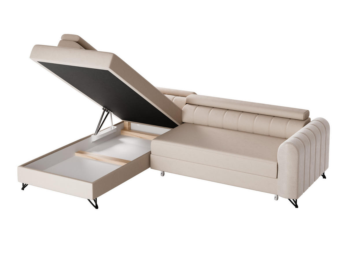 ECKSOFA Alice, Seite: Links - Grau, Holz/Textil (250/179cm) - Sofnet