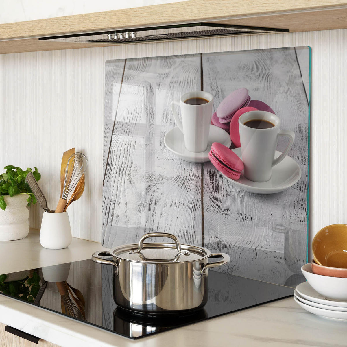 GLASPLATTE 60x52 cm Kaffee und Kekse - Pink, Glas (60/0.4/52cm) - TULUP