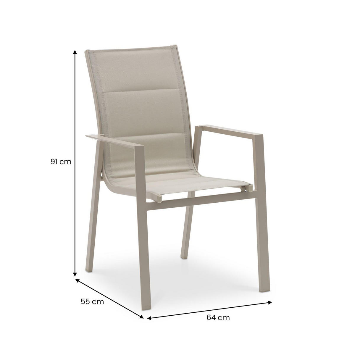 GARTENSTÜHLE TRAPANI 6er-Set champagne - Champagner, Metall (42/91/43cm) - IDIMEX