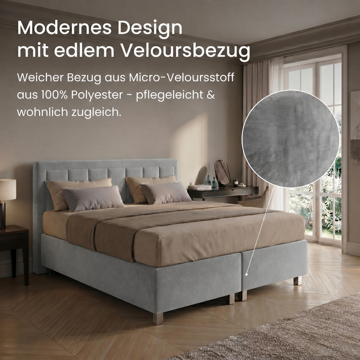 BOXBETT H3 Matratze 160x200 cm in Grau - Grau, Textil (160/200cm) - Home Collective