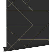 TAPETE grafische Linien 53 cm x 10.05 m - Schwarz, Papier (53/1000cm) - ESTAhome