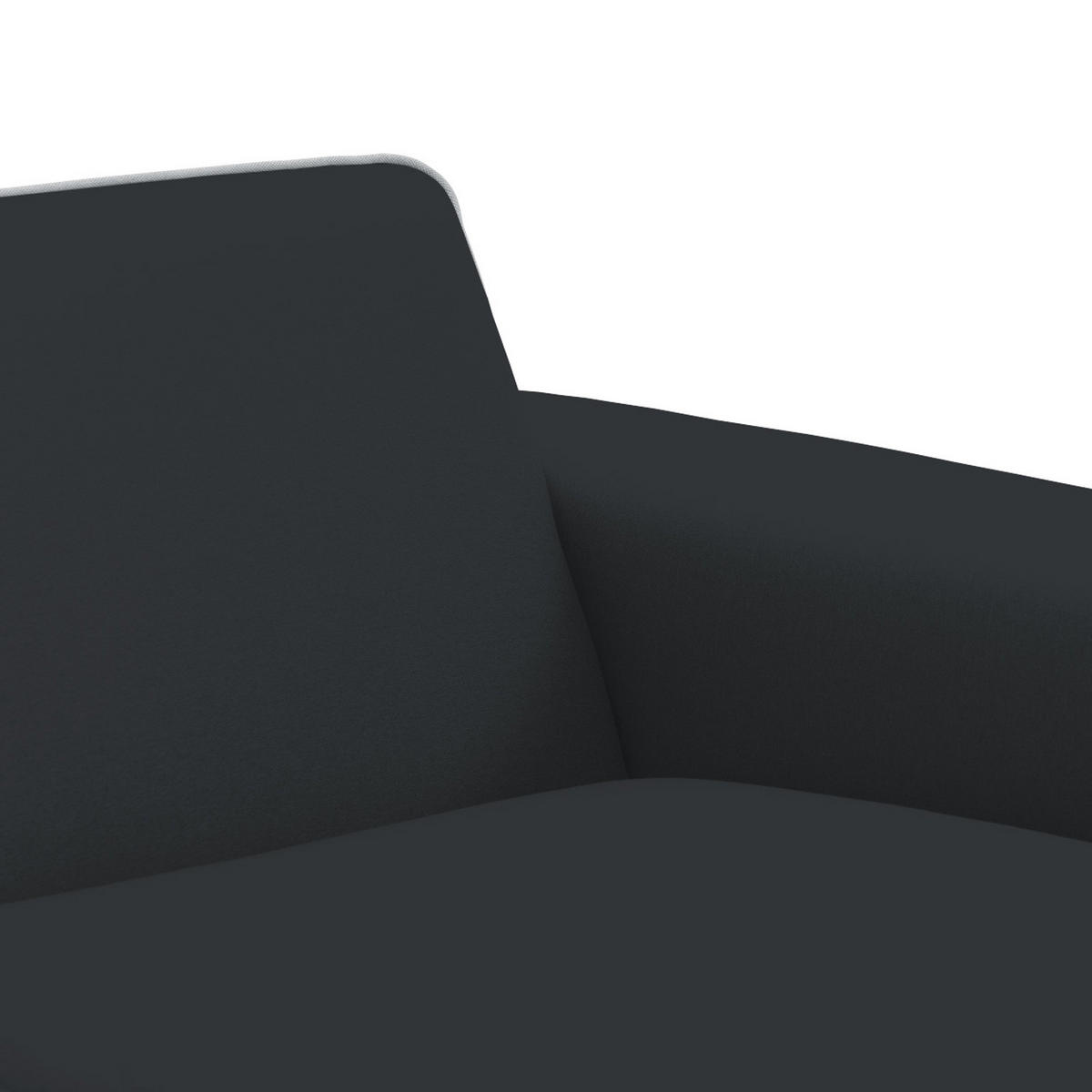 ECKSOFA mit Longchair - Webstoff - Anthrazit/Schwarz, Textil/Metall (285/168cm) - home24