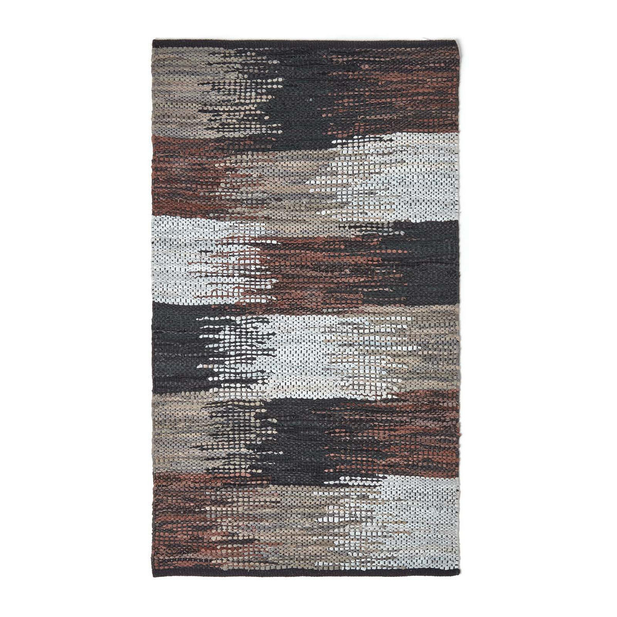 LEDERTEPPICH gewebt mit abstraktem Muster 90/150 cm - Multicolor, Leder (90/150cm) - Homescapes