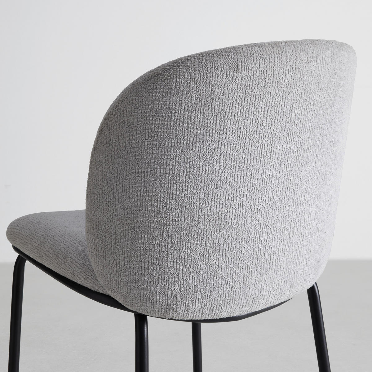 BARHOCKER Malea Hellgrau Chenille Gepolstert - Hellgrau, Holz (1/1/46cm) - Bessagi Home