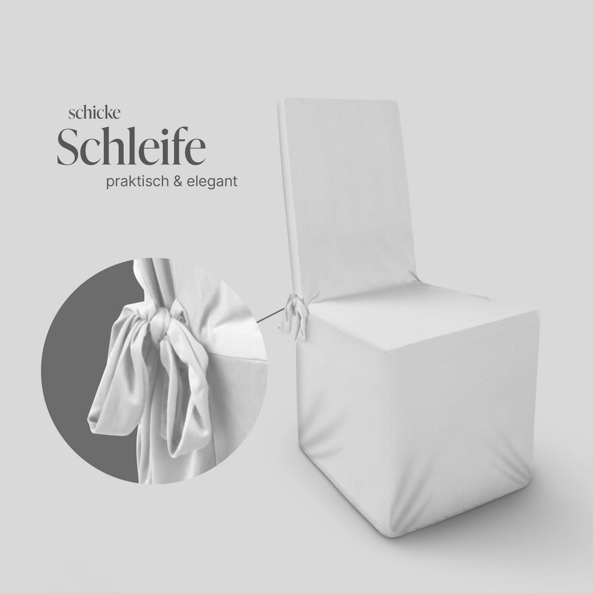 STUHLHUSSE ( Weiß ) - Stretchhusse für eckige Stuhllehnen - ( 45 cm x 96 cm ) elastischer Bankett Stuhlbezug - Weiß, Textil (45/96cm) - Bestlivings